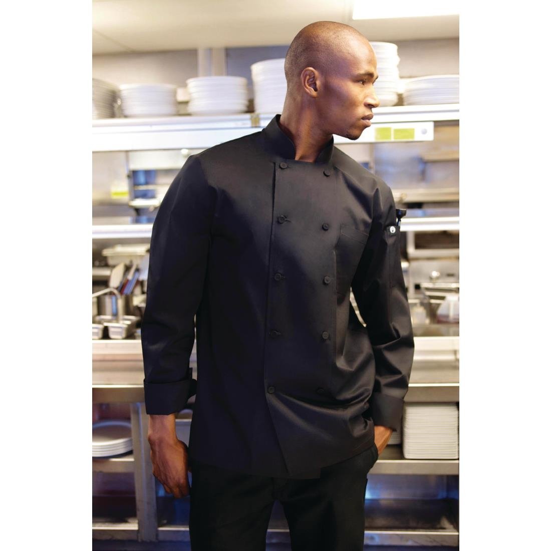 Chef Works Calgary Cool Vent Unisex Chefs Jacket Black XL - B648-XL Chef Works Chefs Jackets Chef Works