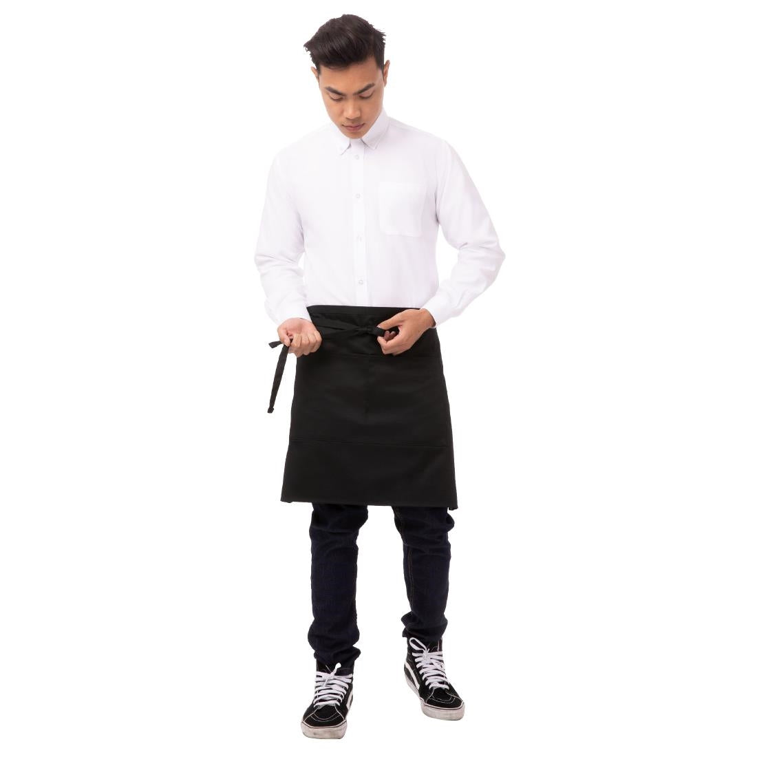 Chef Works Half Bistro Apron Black - B660 Aprons Chef Works