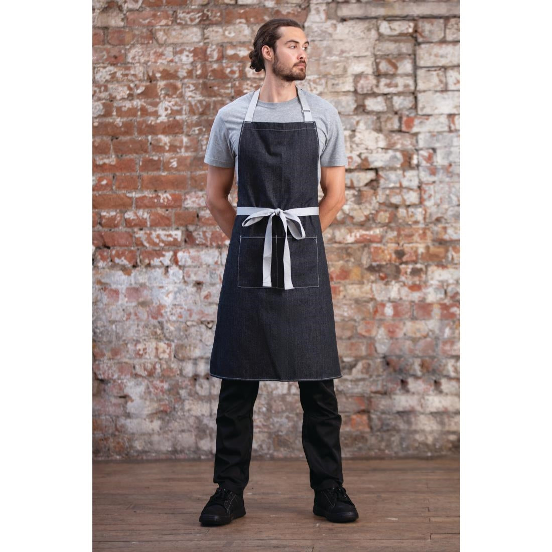 Southside Bib Apron Denim Black - B981 Aprons Southside