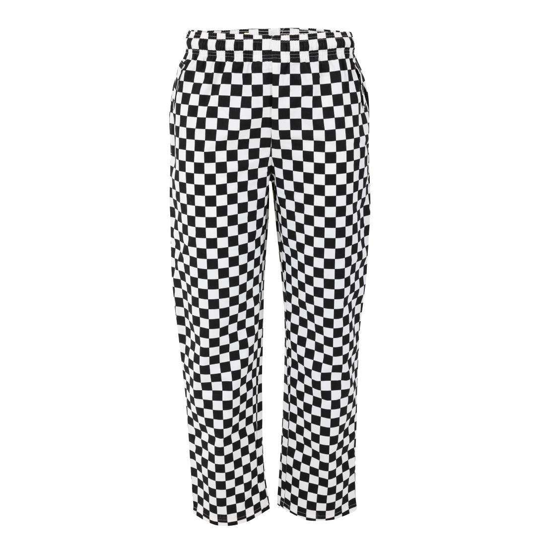 Whites Unisex Vegas Trousers Big Black & White Check Size L - BA002-L Whites Chef Trousers Whites Chefs Clothing