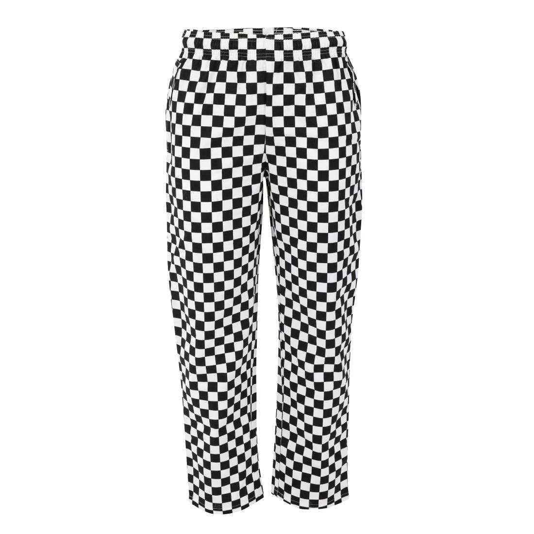 Whites Unisex Vegas Trousers Big Black & White Check Size M - BA002-M Whites Chef Trousers Whites Chefs Clothing