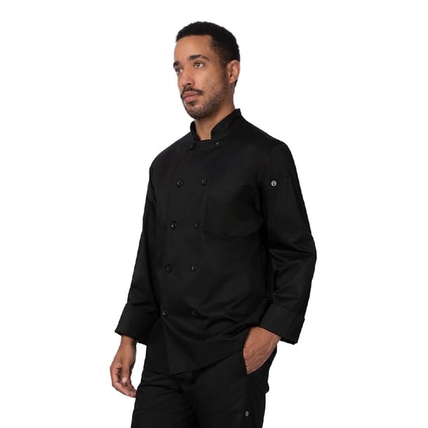 Chef Works Le Mans Recycled Chef Jacket Black XL - BA047-XL Chef Works Chefs Jackets Chef Works
