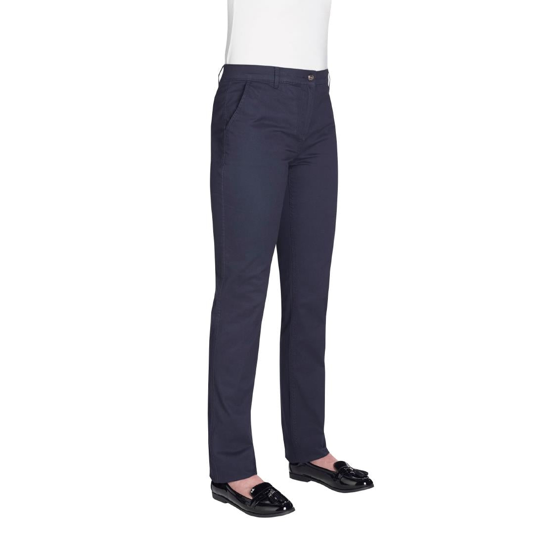 Brook Taverner Womens Houston Slim Leg Chinos Navy Size 10 - BA082-10 Uniform Trousers Brook Taverner