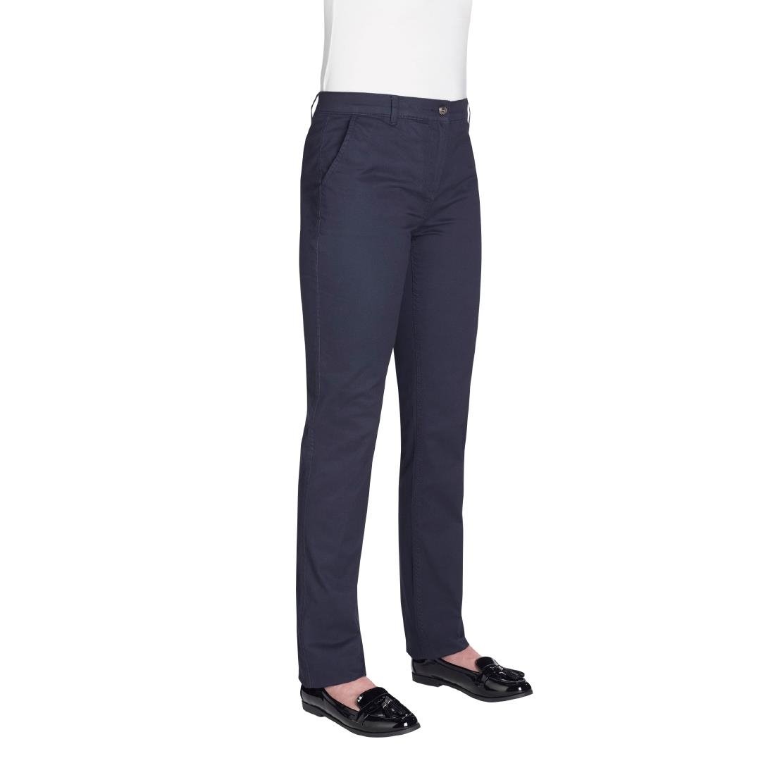 Brook Taverner Womens Houston Slim Leg Chinos Navy Size 16 - BA082-16 Uniform Trousers Brook Taverner