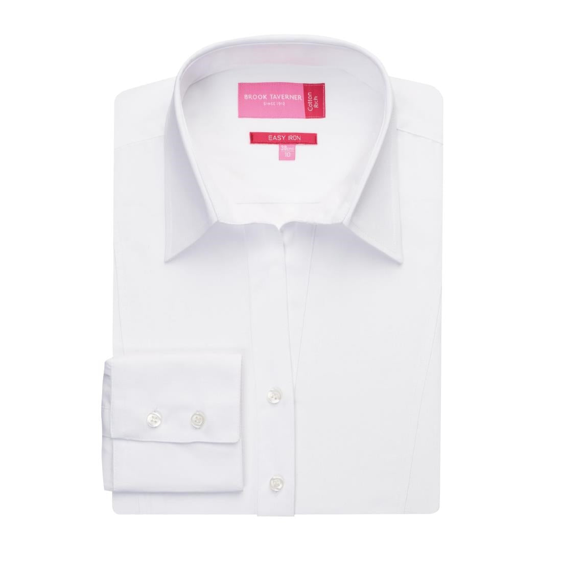 Brook Taverner Ladies Palena Long Sleeve Shirt White Size 10 - BA085-10 Dress Shirts Brook Taverner