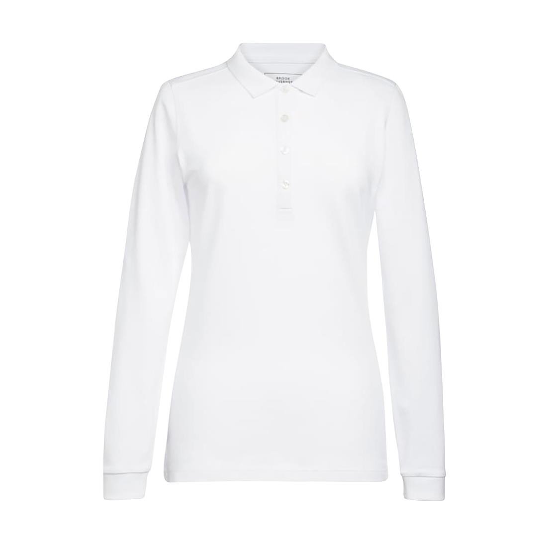 Brook Taverner Anna Womens Long Sleeve Polo Shirt White Size XXL - BA141-XXL Polo Shirts Brook Taverner