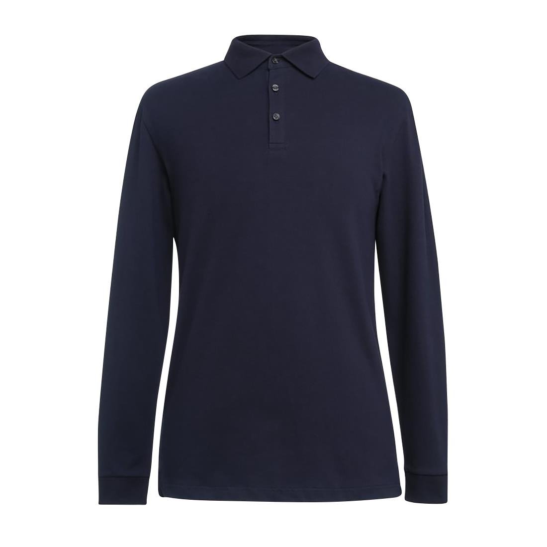 Brook Taverner Frederick Mens Long Sleeve Polo Shirt Navy Size XXL - BA142-XXL Polo Shirts Brook Taverner