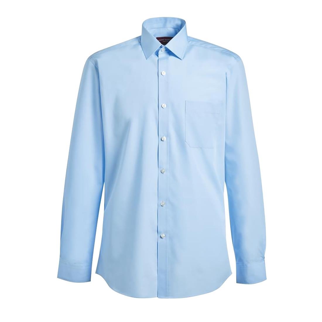 Brook Taverner Mens Long Sleeve Rapino Shirt Blue 17 1/2" - BA146-17.5 Dress Shirts Brook Taverner
