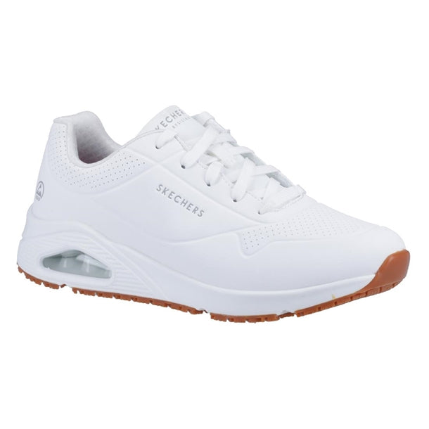 Skechers Mens UNO Slip Resistant Trainers 41 White - BA156-41 Skechers Shoes Skechers