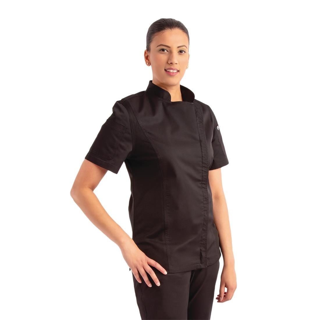 Chef Works Womens Springfield Zip Chefs Jacket Black XS - BB051-XS Chef Works Chefs Jackets Chef Works Urban