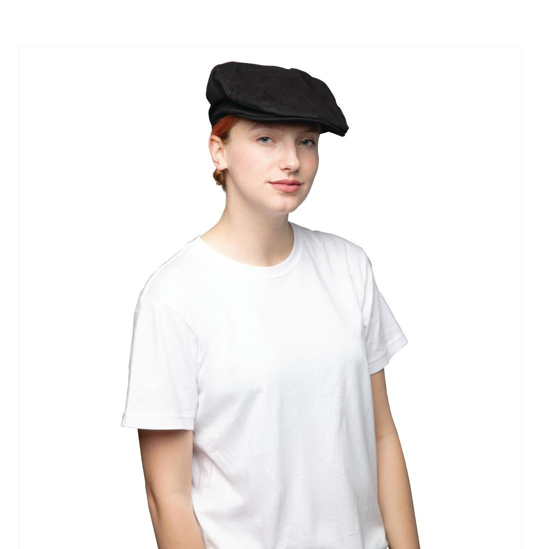 Chef Works Urban Rockford Pigment Dye Canvas Flat Cap Steel Grey L-XL - BB058-LXL Chef Caps Chef Works Urban