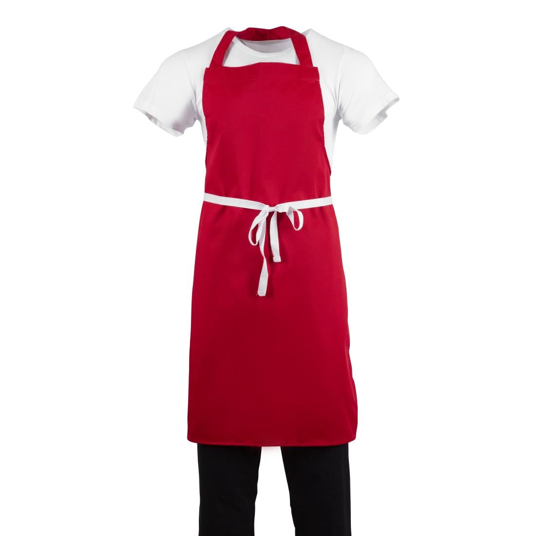 Whites Bib Apron Red - BB466 Aprons Whites Chefs Clothing