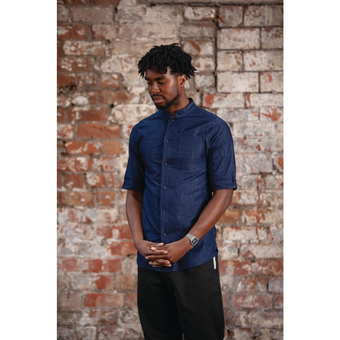 Southside NY Kings Mens Denim Lightweight Chefs Shirt Size XL - BB575-XL Southside