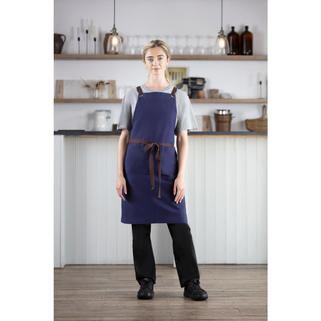 Southside Cotton Canvas Bib Apron Navy - BB686 Aprons Southside
