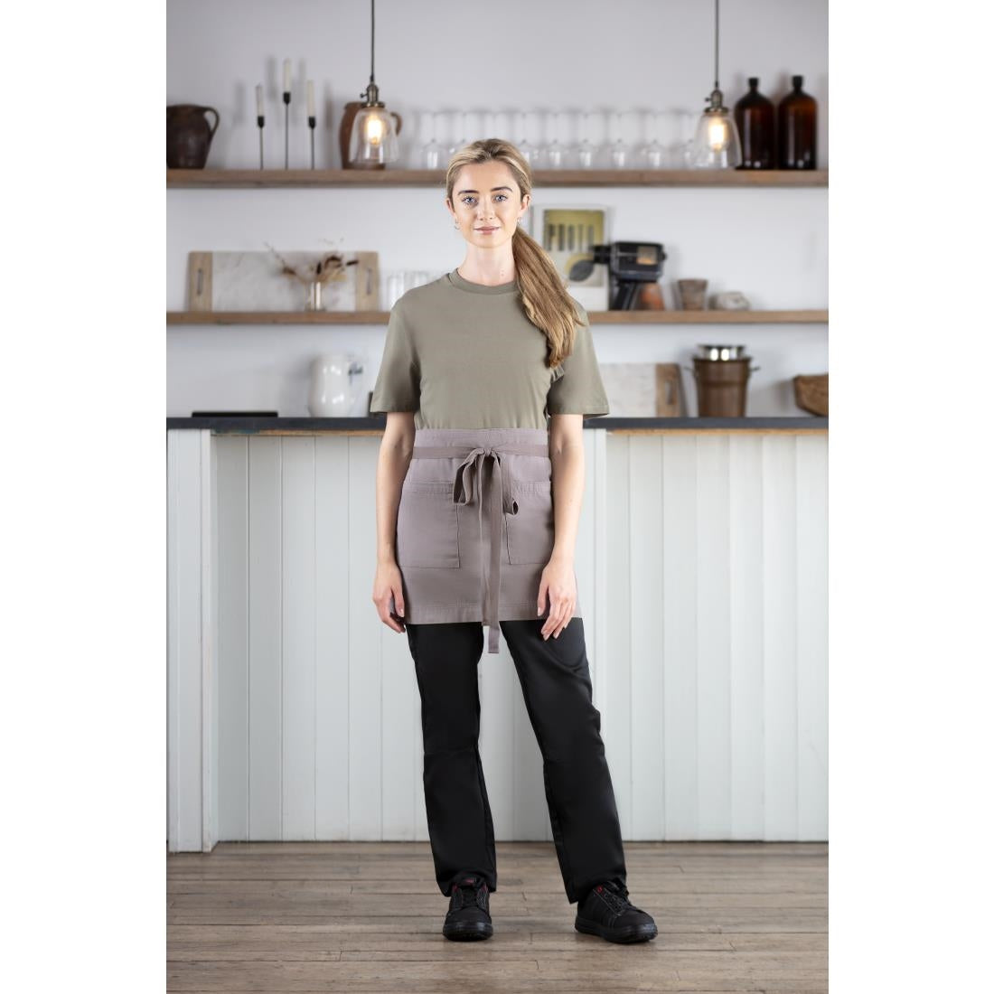 Southside Cotton Canvas Waist Apron Grey - BB689 Aprons Southside