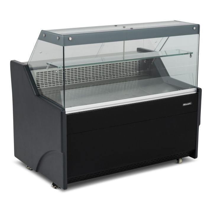 Blizzard Serve Over Counter 1 Door 1340mm Wide Black Laminated - BFG130BK Standard Serve Over Counters Blizzard