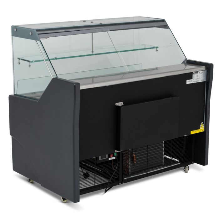 Blizzard Serve Over Counter 1 Door 1340mm Wide Black Laminated - BFG130BK Standard Serve Over Counters Blizzard