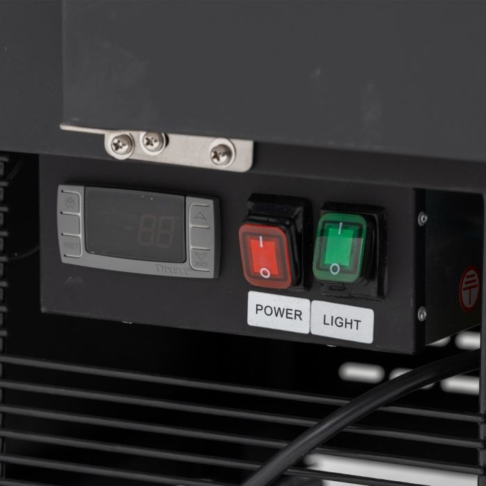 Blizzard Serve Over Counter 1 Door 1340mm Wide Black Laminated - BFG130BK Standard Serve Over Counters Blizzard