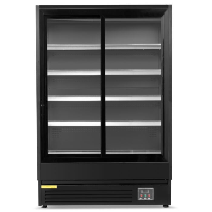Blizzard 1.3m Multi Deck With Glass Doors Merchandiser Chiller | BTD130BKGDV2 Upright Double Glass Door Chillers Blizzard
