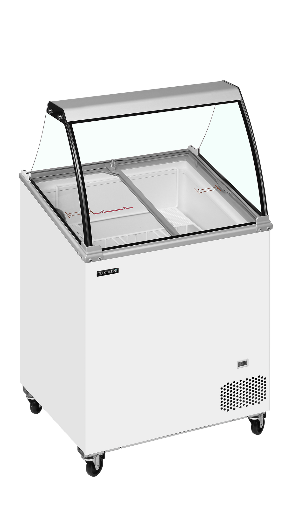 Tefcold Scoop Ice Cream Display - IC201SCE + CANOPY Ice Cream Display Freezers Tefcold