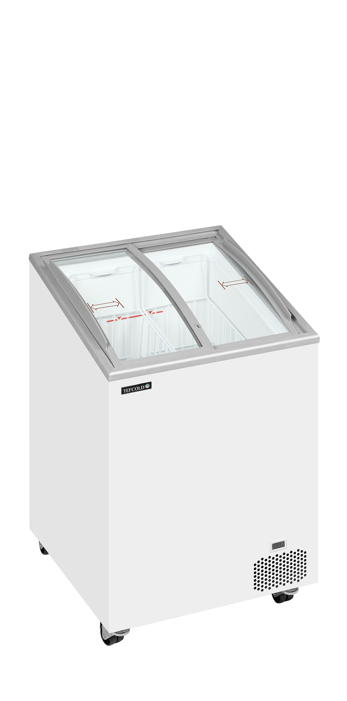 Tefcold Sliding Curved Glass Lid Chest Freezer - IC101SCEB Ice Cream Display Freezers Tefcold
