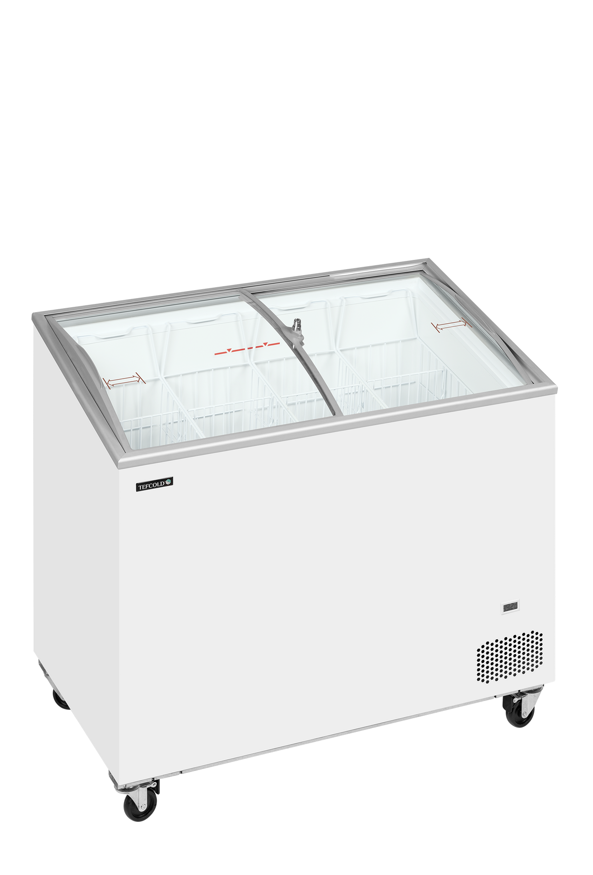 Tefcold Sliding Curved Glass Lid Chest Freezer - IC301SCEB Ice Cream Display Freezers Tefcold