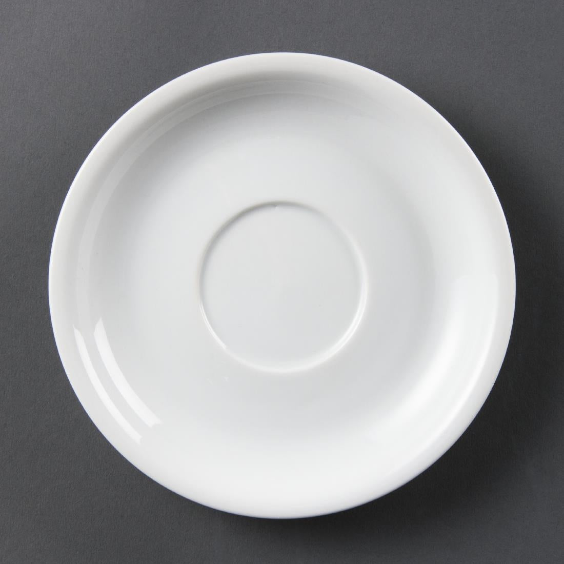 Olympia Whiteware Cappuccino Saucers 160mm (Pack of 12) - CB463 Olympia Crockery Olympia