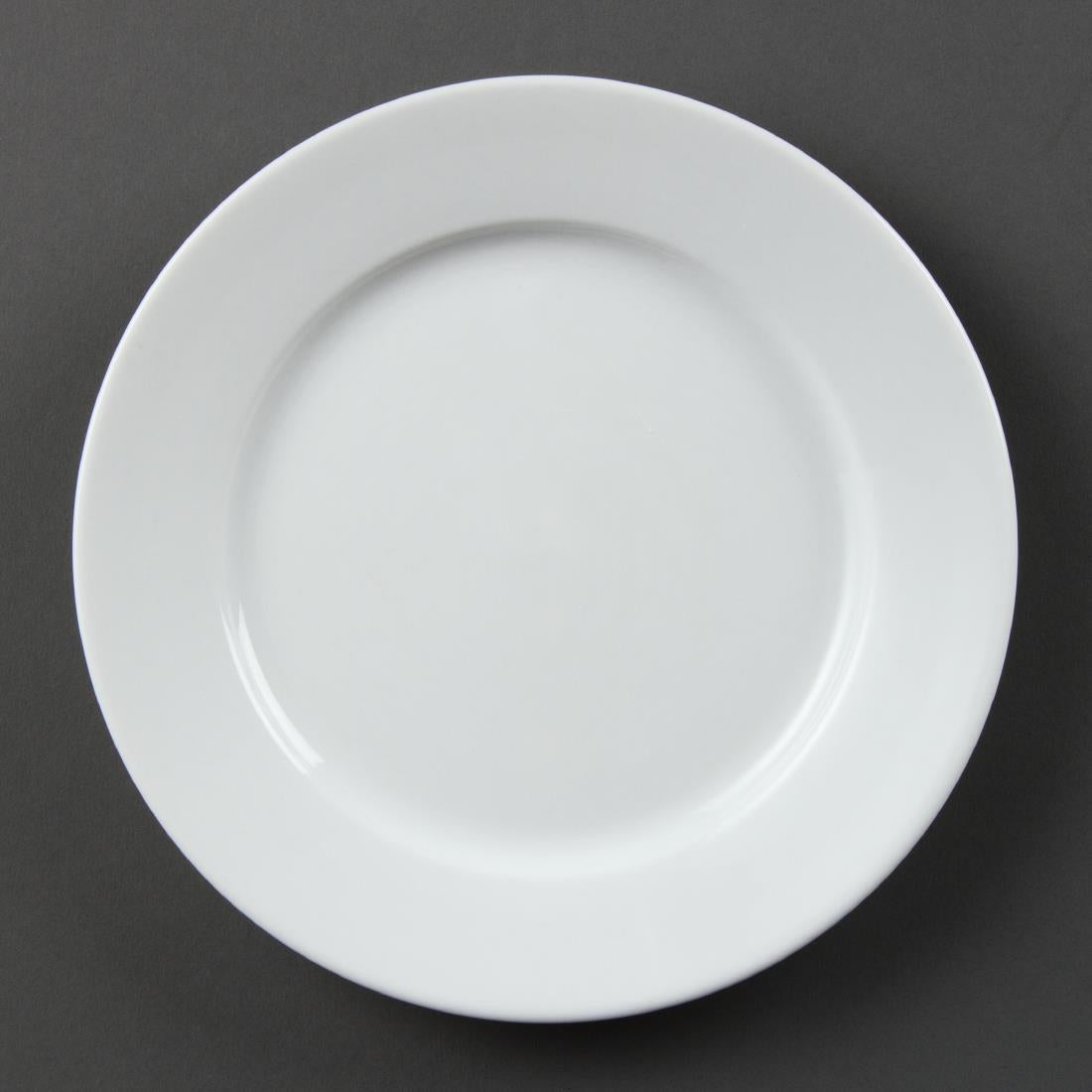 Olympia Whiteware Wide Rimmed Plates 202mm (Pack of 12) - CB479 Plates Olympia