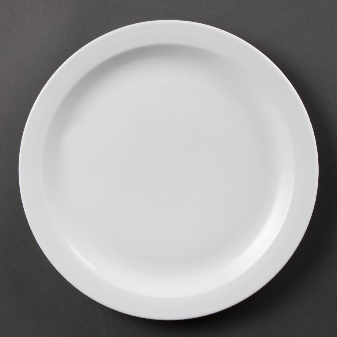 Olympia Whiteware Narrow Rimmed Plates 280mm (Pack of 6) - CB491 Plates Olympia