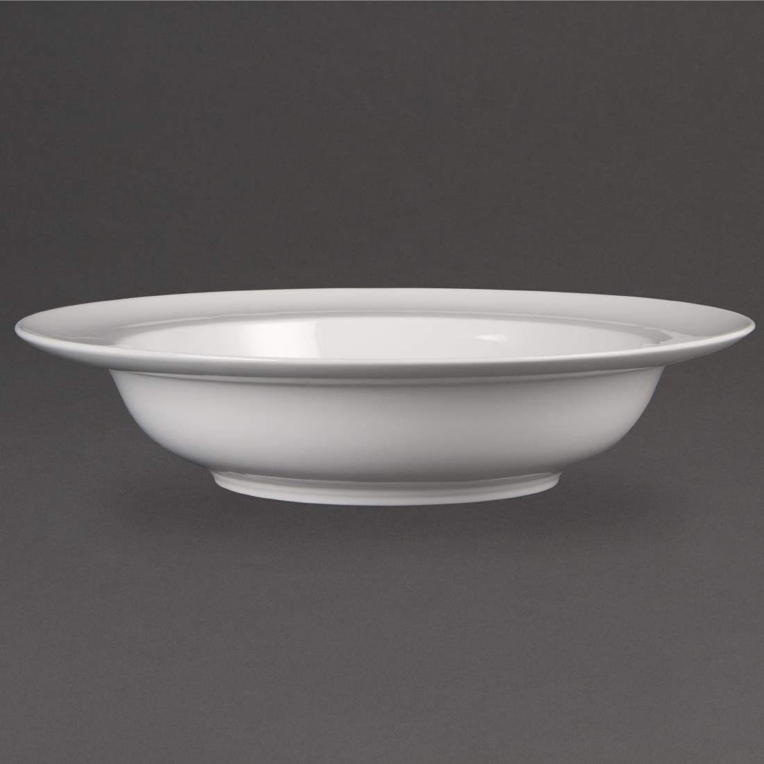 Olympia Whiteware Wide Rim Bowls 228mm 710ml/25oz (Pack of 4) - CB694 Bowls Olympia