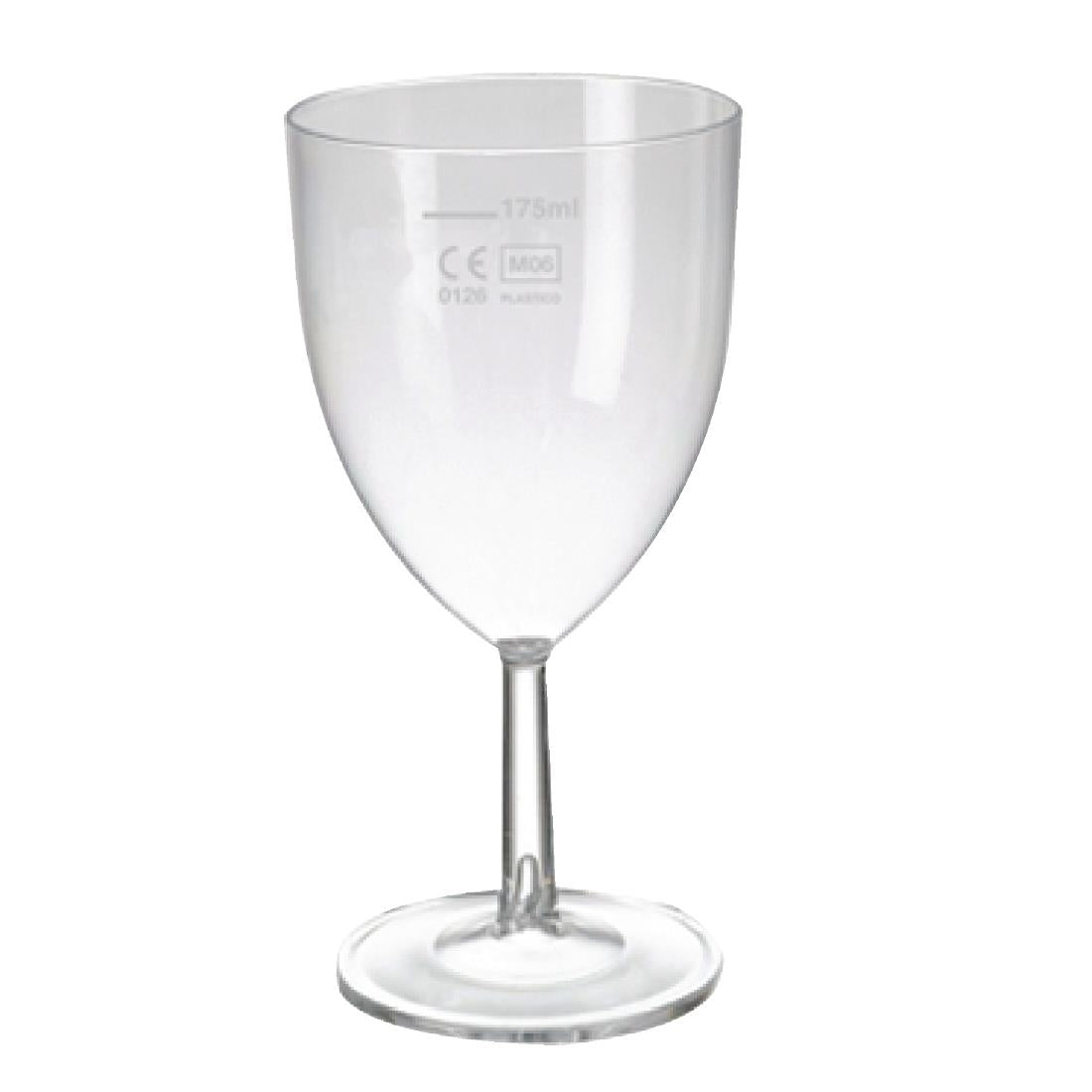 eGreen Polystyrene Wine Glasses 200ml UKCA CE Marked at 175ml (Pack of 48) - CB876 Plastic Drinkware eGreen