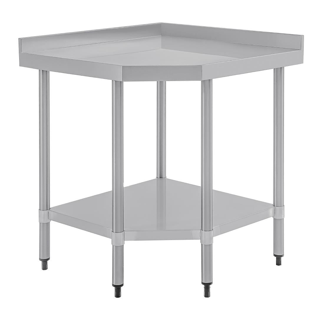 Vogue Stainless Steel Corner Table 600mm - CB907 Stainless Steel Wall Tables Vogue