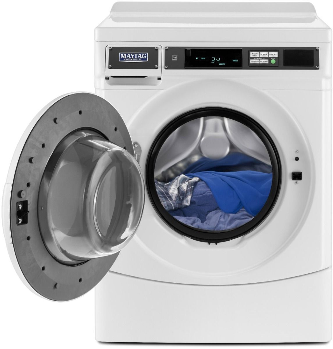 Maytag 10.5Kg American Style Front Loader Commercial Washing Machine | MHN33PRTGW Commercial Washing Machines Maytag