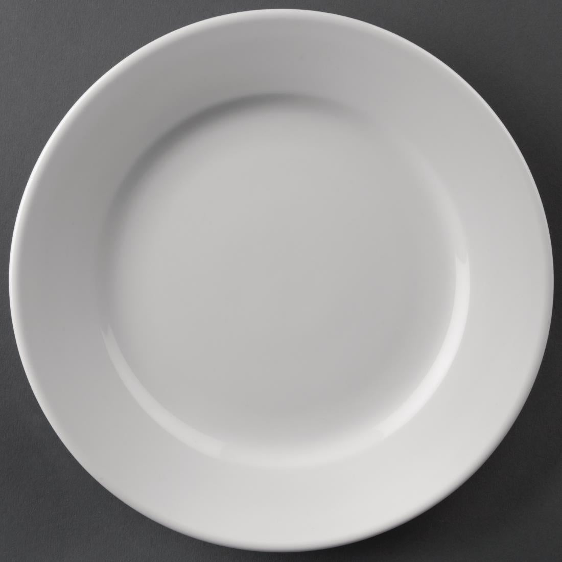 Olympia Athena Wide Rimmed Plates 202mm/8" White (Pack of 12) - CC207 Plates Olympia