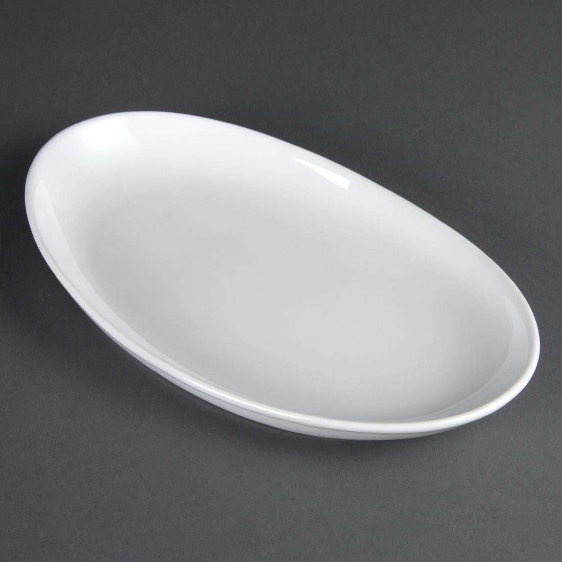Olympia Whiteware French Deep Oval Plates 304mm (Pack of 4) - CC890 Plates Olympia