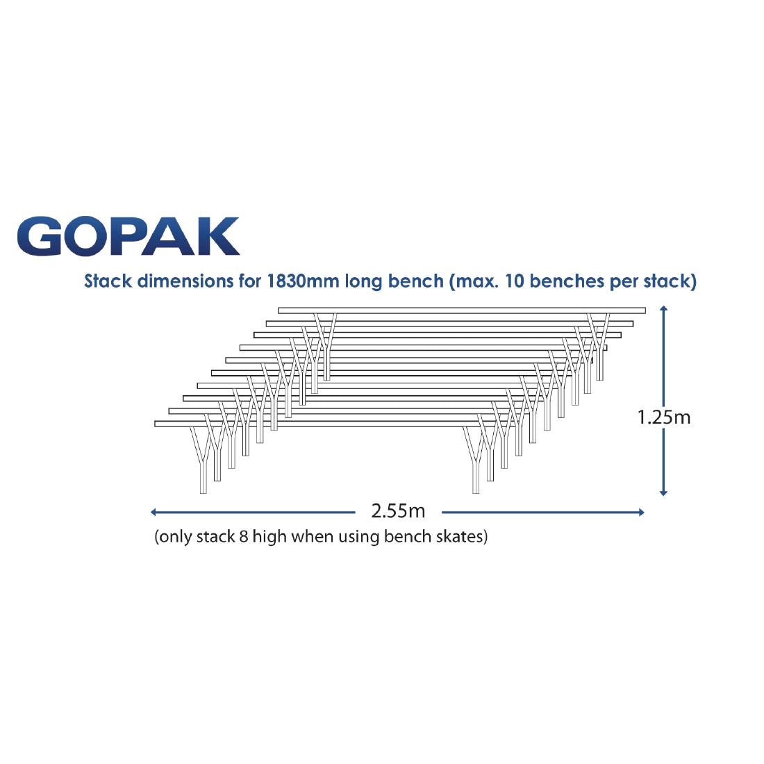 Gopak Contour Stacking Bench Teak Effect 6ft - DM942 Benches Gopak