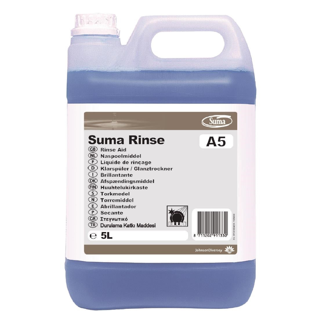 Suma A5 Warewasher Rinse Aid Concentrate 5Ltr (2 Pack) - CD768 Diversey