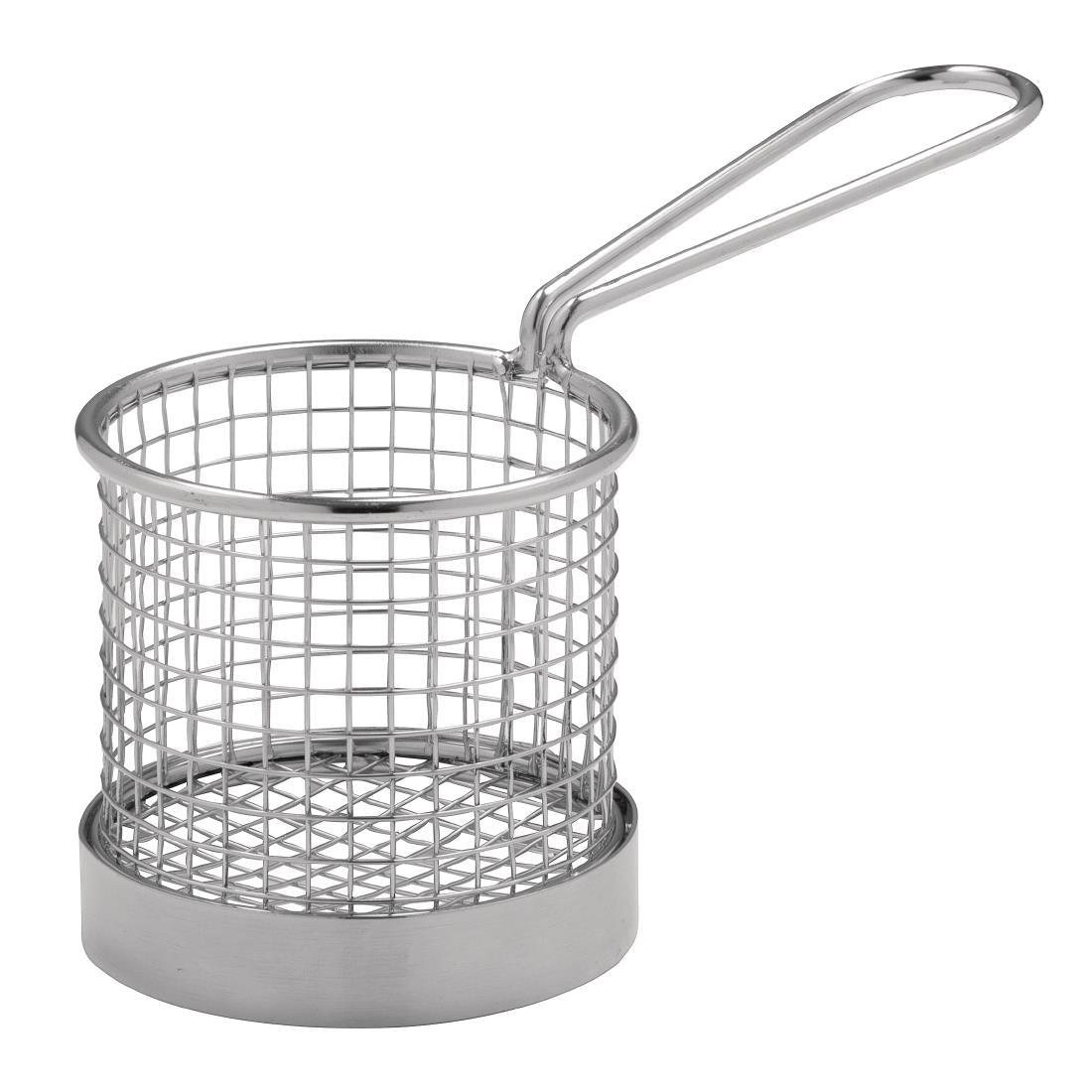 Olympia Chip Basket Round with Handle 80mm - CE148 Olympia