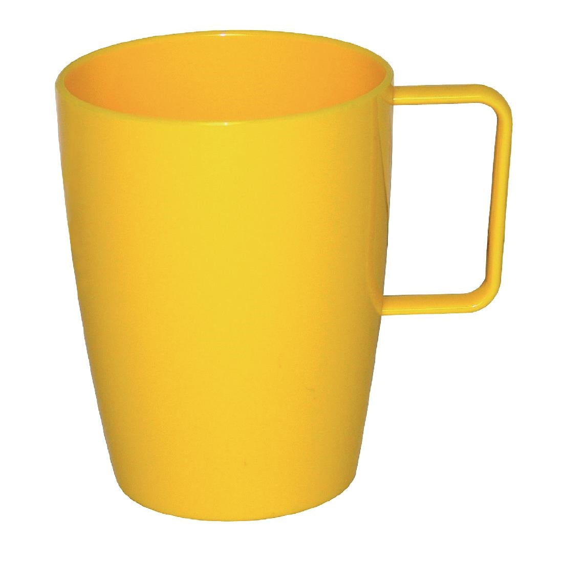 Olympia Kristallon Polycarbonate Handled Beakers Yellow 348.7ml (Pack of 12) - CE286 Melamine and Polycarbonate Olympia