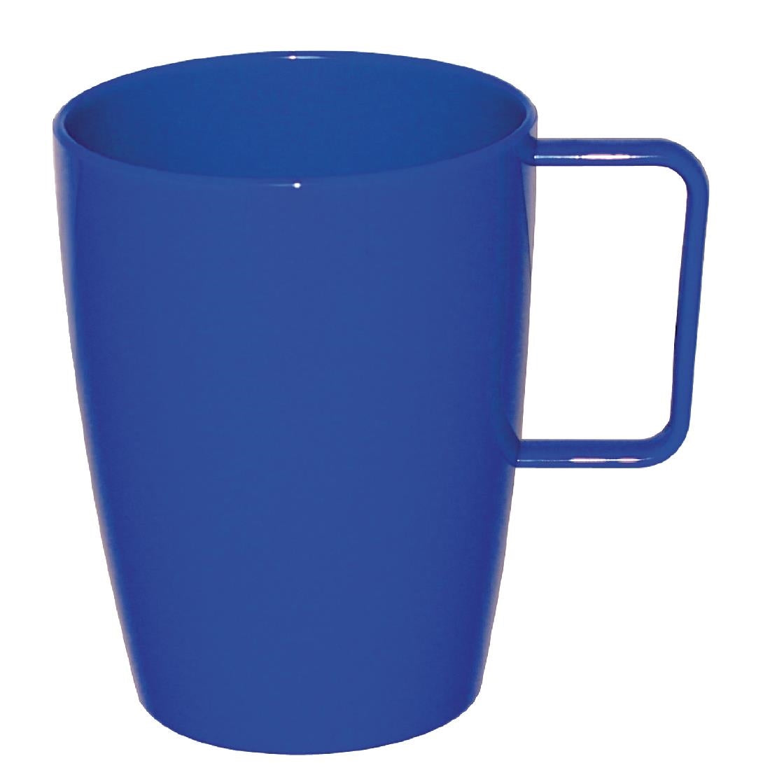 Olympia Kristallon Polycarbonate Handled Beakers Blue 348.7ml (Pack of 12) - CE288 Melamine and Polycarbonate Olympia