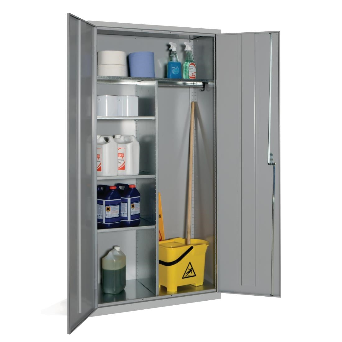 Janitorial Cupboard Grey - CF801 Lockable Cupboards Elite Lockers