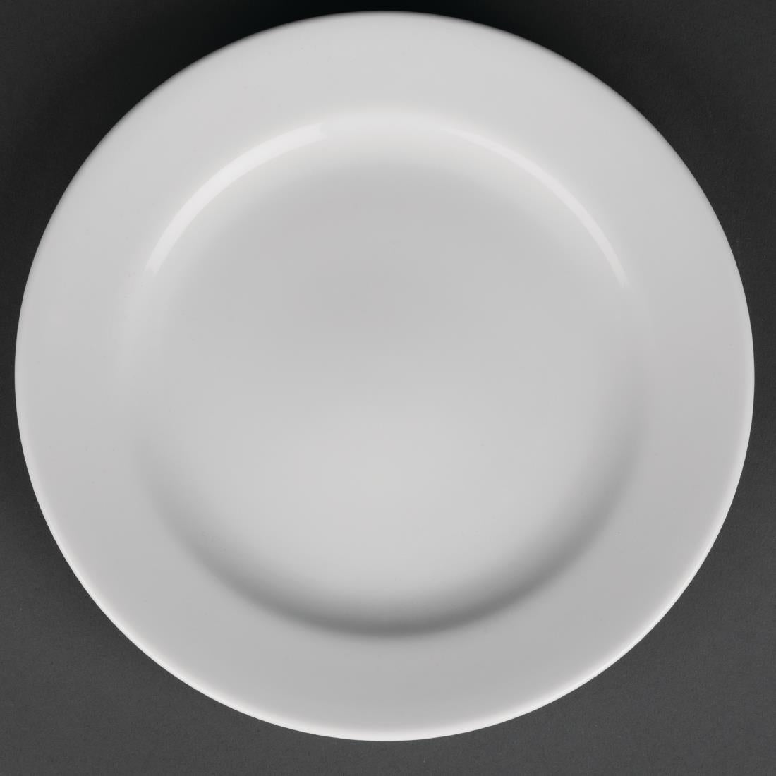 Royal Porcelain Classic White Wide Rim Plates 210mm (Pack of 12) - CG007 Plates Royal Porcelain