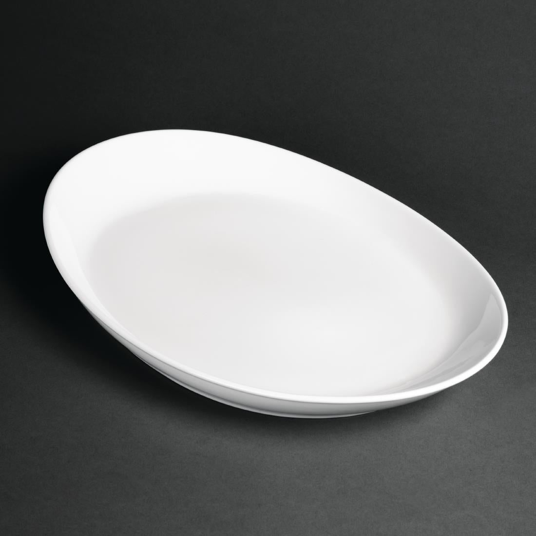 Royal Porcelain Classic White Oval Plates 340mm (Pack of 12) - CG016 Plates Royal Porcelain