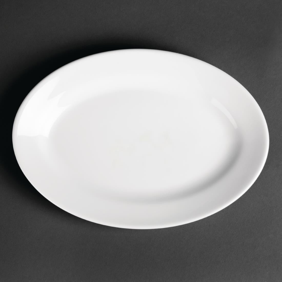 Royal Porcelain Oriental Oval Plates 230mm length (Pack of 12) - CG120 Plates Royal Porcelain
