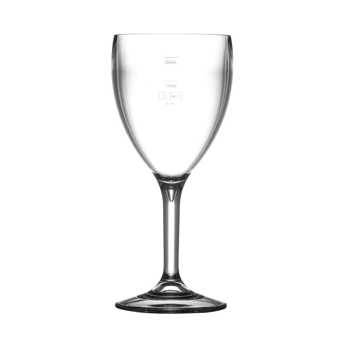 BBP Polycarbonate Wine Glasses 310ml CE Marked at 175ml and 250ml (Pack of 12) - CG299 Plastic Drinkware BBP