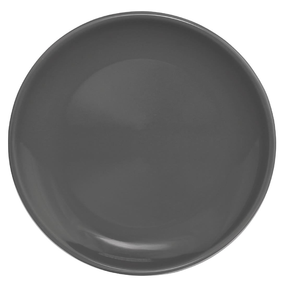 Olympia Cafe Coupe Plate Charcoal - 205mm 8" (Box 12) - CG354 Plates Olympia