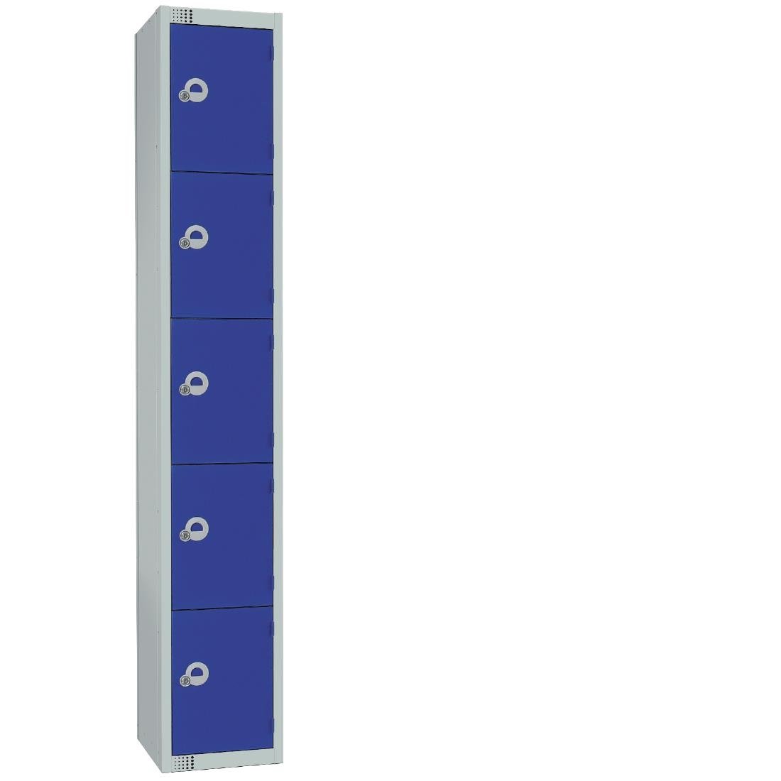 Elite Five Door Camlock Locker with Sloping Top Blue - CG612-CS Steel Lockers 300mm Deep Elite Lockers