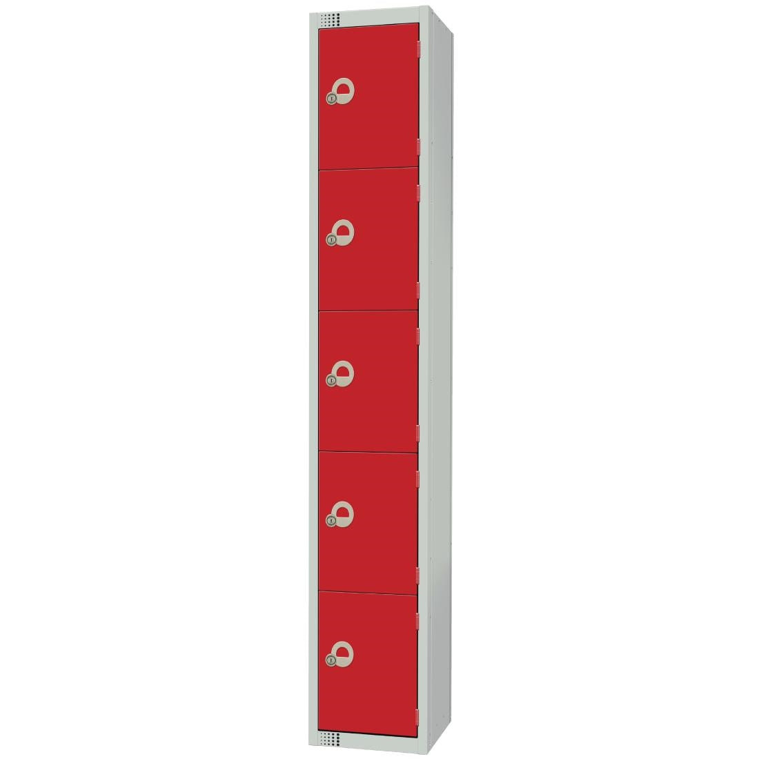 Elite Five Door Padlock Locker Red - CG613-P Steel Lockers 300mm Deep Elite Lockers