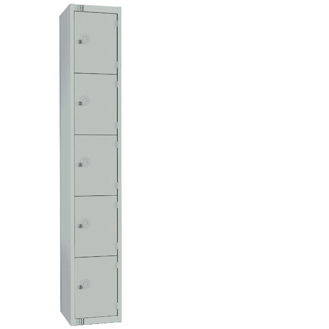 Elite Five Door Padlock Locker with Sloping Top Grey - CG615-PS Steel Lockers 450mm Deep Elite Lockers