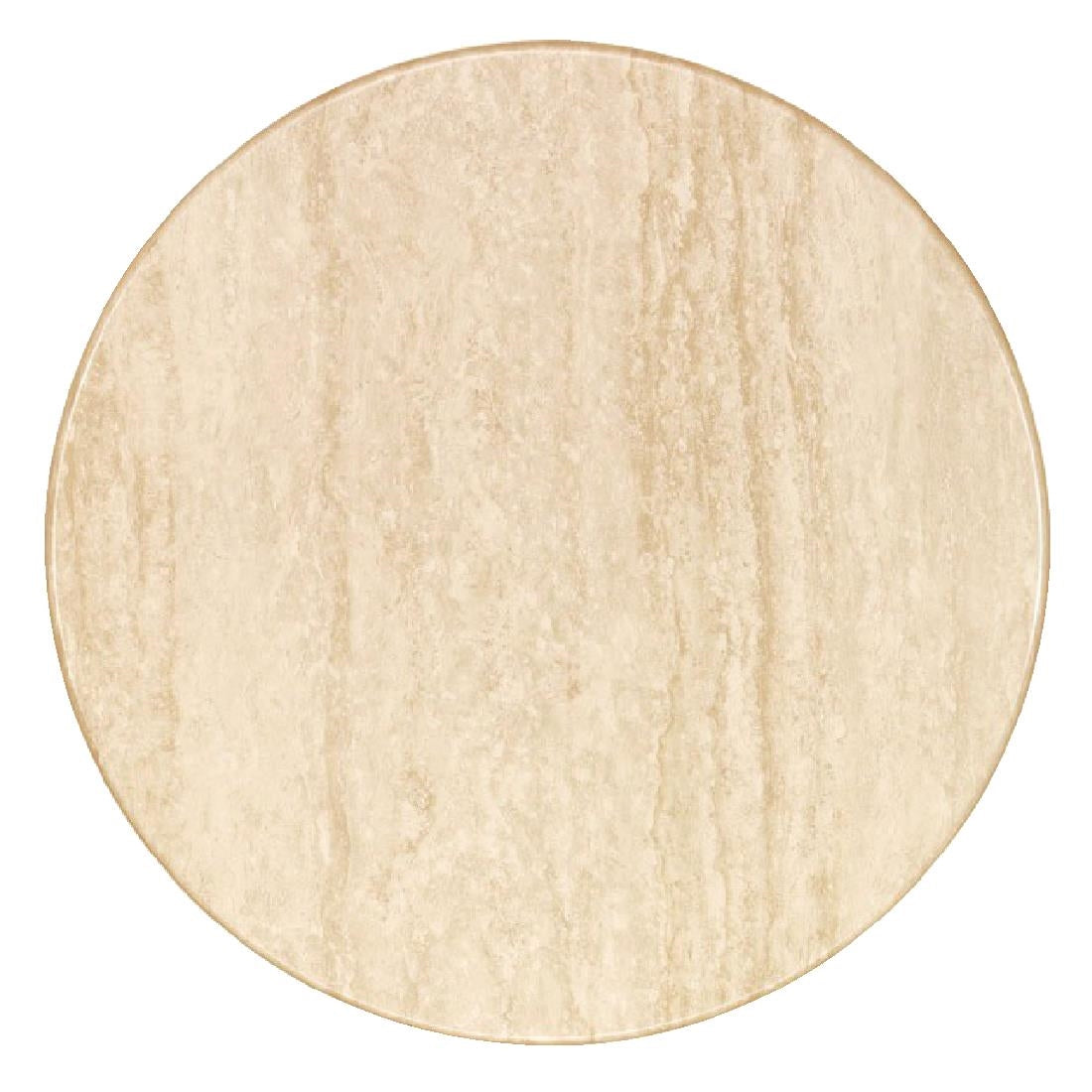 Werzalit Pre-drilled Round Table Top Travertin 800mm - CG779 Stone Effect Table Tops Werzalit